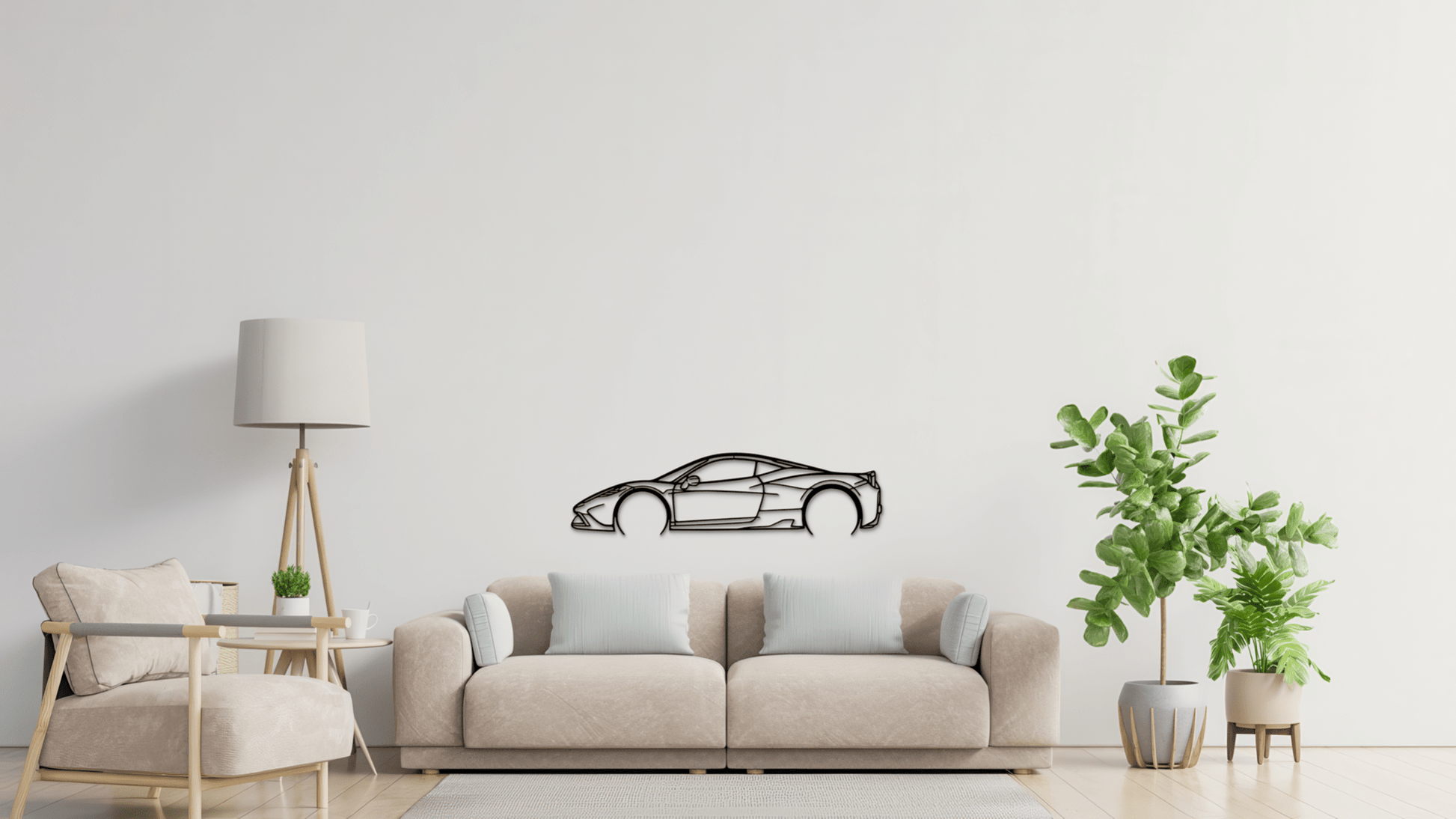 Metallsilhouette Ferrari 458 Speciale - Wandbild side - Laserking - Different Way of Art ®