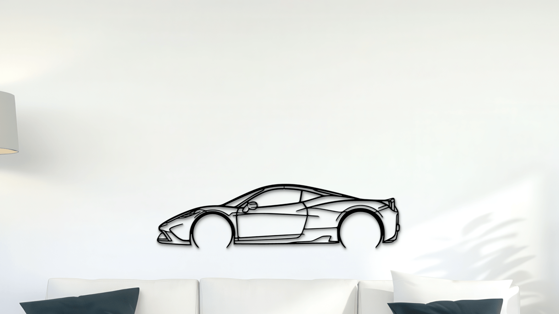 Metallsilhouette Ferrari 458 Speciale - Wandbild side - Laserking - Different Way of Art ®