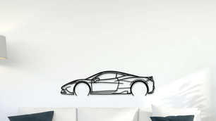 Metallsilhouette Ferrari 458 Speciale - Wandbild side - Laserking - Different Way of Art ®